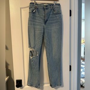 Abercrombie & Fitch '90s Straight Ultra High Rise Jeans - Light Blue